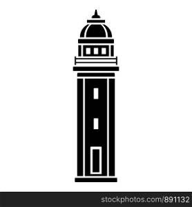 Sea lighthouse icon. Simple illustration of sea lighthouse vector icon for web design isolated on white background. Sea lighthouse icon, simple style