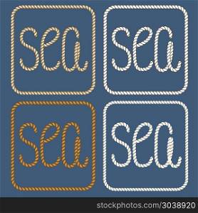 Sea nautical ropes design elements. Sea nautical ropes design elements. Element retro marine, vector illustration