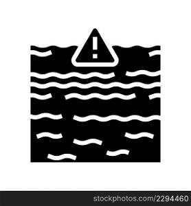 sea ocean crisis glyph icon vector. sea ocean crisis sign. isolated contour symbol black illustration. sea ocean crisis glyph icon vector illustration