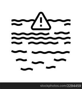 sea ocean crisis line icon vector. sea ocean crisis sign. isolated contour symbol black illustration. sea ocean crisis line icon vector illustration