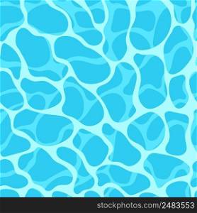 Sea, ocean water surface background. Summer blue swiming pool top view texture. Seamless blue ripples pattern vector illustration.