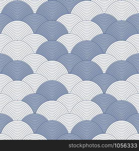 Sea - ocean wave, asian seamless pattern, abstract ornament, japan - china background. Vector illustration