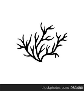 Sea or Ocean Coral, Underwater Seaweed. Flat Vector Icon illustration. Simple black symbol on white background. Sea Ocean Coral, Underwater Seaweed sign design template for web and mobile UI element. Sea or Ocean Coral, Underwater Seaweed. Flat Vector Icon illustration. Simple black symbol on white background. Sea Ocean Coral, Underwater Seaweed sign design template for web and mobile UI element.