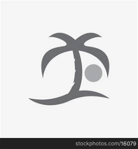 Sea palm sun icon