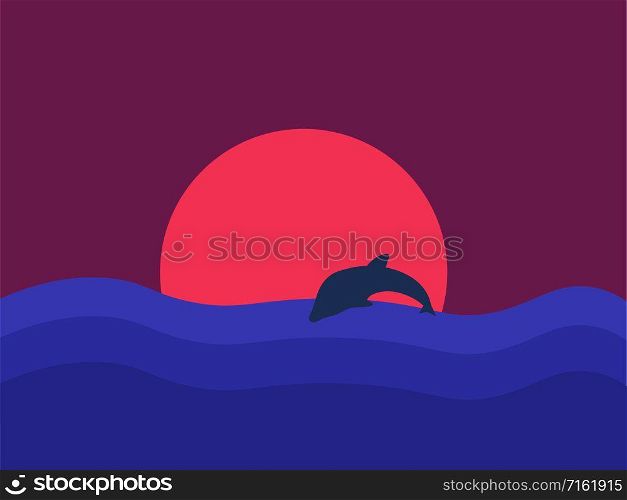 Sea picture, illustration, vector on white background.