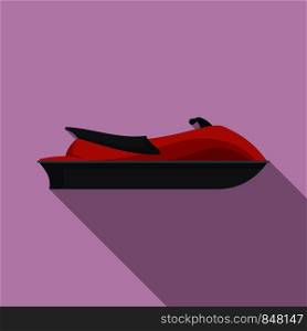 Sea race jet ski icon. Flat illustration of sea race jet ski vector icon for web design. Sea race jet ski icon, flat style
