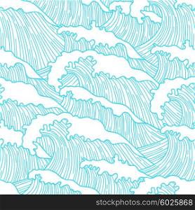 Sea seamless pattern with abstract hand drawn waves. Background for textile printing and wrapping paper. Sea seamless pattern with abstract hand drawn waves. Background for textile printing and wrapping paper.