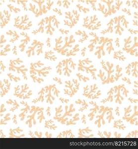 Sea seamless pattern with corals, on a white background. Background with corals . Flat colorful vector illustration. . seamless pattern with corals. Background with corals