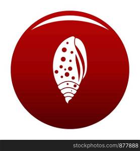 Sea shell icon. Simple illustration of sea shell vector icon for any design red. Sea shell icon vector red
