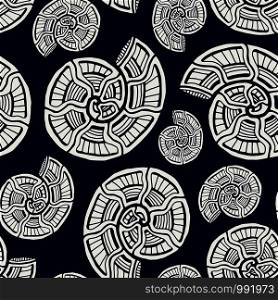 Sea shells seamless pattern. Background with spiral ornament. Seashells pattern for textile design. Wallpaper print. Sea shells seamless pattern. Background with spiral ornament. Seashells pattern for textile design. Wallpaper print.