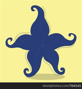 sea, starfish, navyblue, 09, Vector, illustration, cartoon, graphic, vec