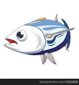 Sea tuna fish icon. Cartoon of sea tuna fish vector icon for web design isolated on white background. Sea tuna fish icon, cartoon style