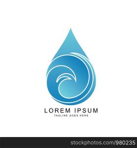sea water and landscape logo template