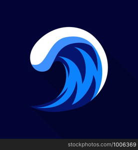 Sea wave icon. Flat illustration of sea wave vector icon for web. Sea wave icon, flat style