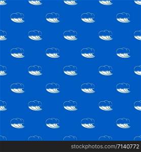Sea wave with foam pattern vector seamless blue repeat for any use. Sea wave with foam pattern vector seamless blue