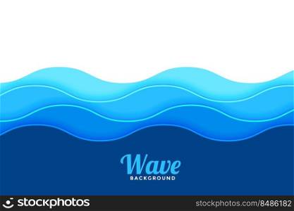 sea waves blue papercut style background