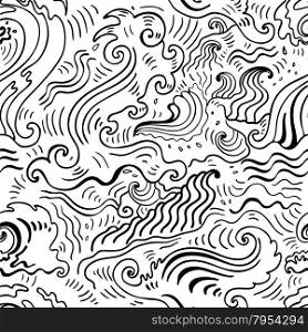 Sea waves pattern. Seamless Wave background - textile, wallpaper design, pattern fills, web page backgrounds, surface textures.