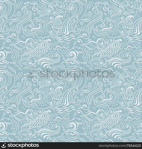 Sea waves pattern. Seamless Wave background - textile, wallpaper design, pattern fills, web page backgrounds, surface textures.