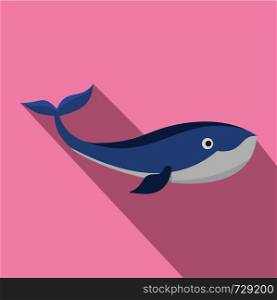 Sea whale icon. Flat illustration of sea whale vector icon for web design. Sea whale icon, flat style
