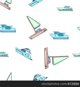 Sea yacht pattern. Cartoon illustration of sea yacht vector pattern for web design. Sea yacht pattern, cartoon style