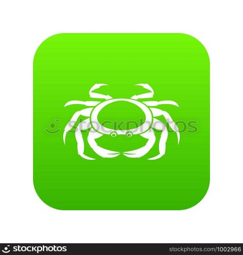 Seafood crab icon digital green for any design isolated on white vector illustration. Seafood crab icon digital green