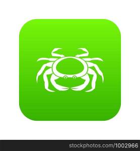 Seafood crab icon digital green for any design isolated on white vector illustration. Seafood crab icon digital green