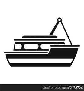Seafood fish boat icon simple vector. Sea ship. Marine vessel. Seafood fish boat icon simple vector. Sea ship
