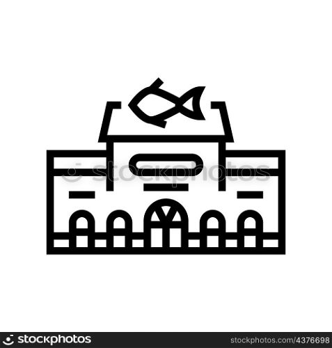 seafood market line icon vector. seafood market sign. isolated contour symbol black illustration. seafood market line icon vector illustration
