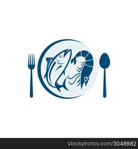 Seafood restaurant vector logo design. Seafood best quality logo. For market, shops and your design vector illustration.