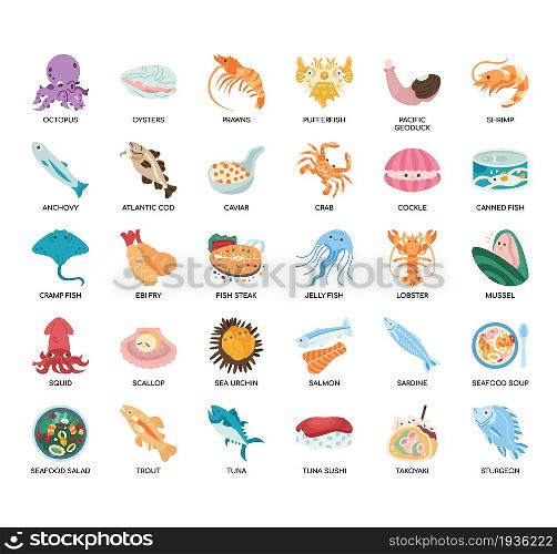 Seafood, Thin Line and Pixel Perfect Icons