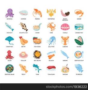 Seafood, Thin Line and Pixel Perfect Icons
