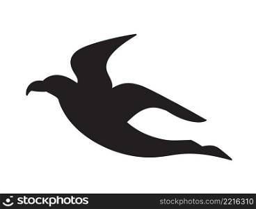 Seagull cartoon bird shape isolated icon on white background. Vector illustration.