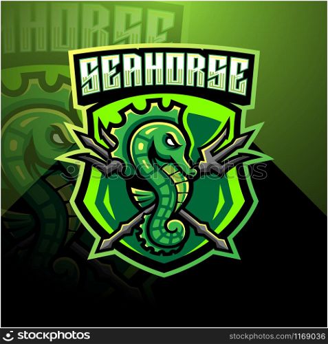 Seahorse esport mascot logo design