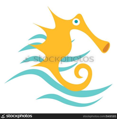 Seahorse illustration vector on white background