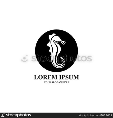 seahorse logo and symbol icon vector