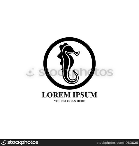 seahorse logo and symbol icon vector