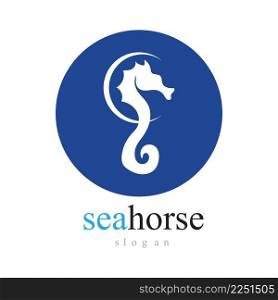 seahorse logo vector illustration design