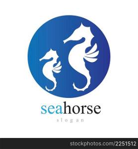 seahorse logo vector illustration design