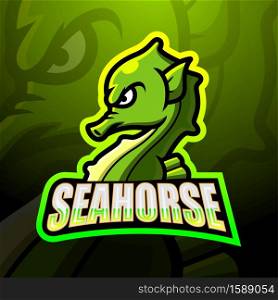 Seahorse mascot esport logo design