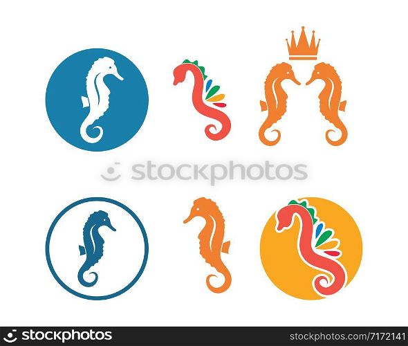 seahorse vector icon illustration design template