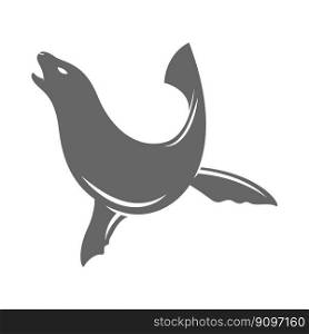 Seal icon logo design illustration