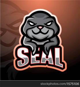 Seal mascot esport logo design