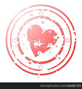 Seal of love. Seal of love in the form of heart. A vector illustration