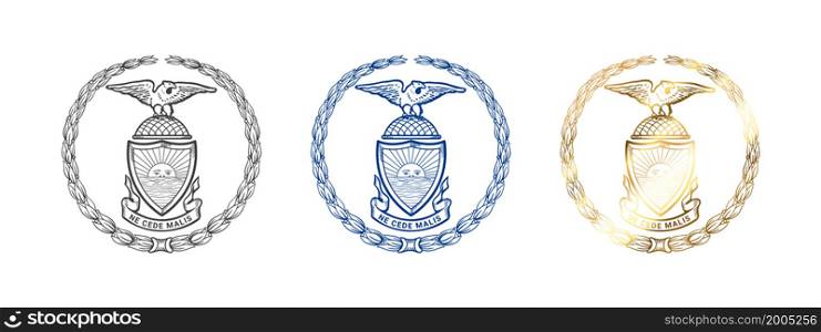 Seal of the Bronx. Badges of the Bronx. Boroughs of New York City. Vector illustration