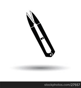 Seam ripper icon. White background with shadow design. Vector illustration.
