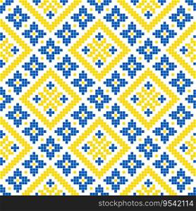 Seam≤ss pattern of Ukrainian ornament in ethnic sty≤, identity, vyshyvanka, embroidery for pr∫clothes, websites, ban≠rs, poster. Vector illustration background