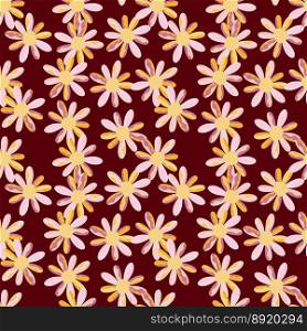 Seam≤ss pattern with decorative flowers. Floral vector background. Design for fabric, texti≤pr∫, wrapπng paper, cover, poster.. Seam≤ss pattern with decorative flowers. Floral vector background.