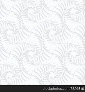 Seamless 3D background. White quilling paper. Realistic shadow and cut out of paper effect. Geometrical pattern.Quilling paper twisted stripes.