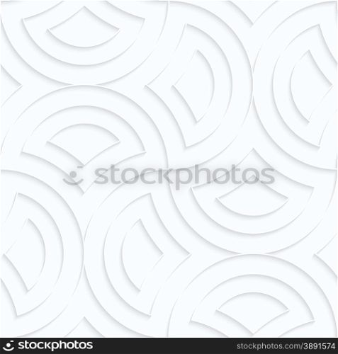 Seamless 3D background. White quilling paper. Realistic shadow and cut out of paper effect. Geometrical pattern.Quilling paper semi circles pin will.