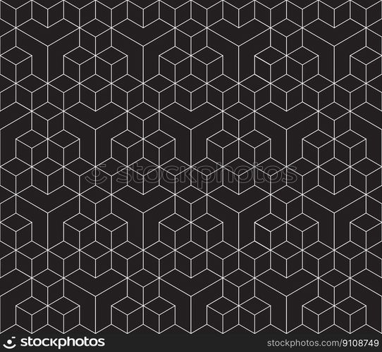 Seamless 3d cube pattern background texture. Isometric pattern.